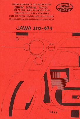 Jawa Motorrad 350 ccm, Typ 634, Ersatzteilkatalog