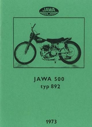 Jawa 500 - 892 Flachbahn- (Speedway) Rennmaschine, Betriebsanleitung und Ersatzteilkatalog
