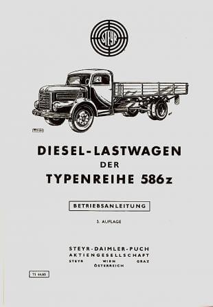 Steyr Diesel-Lastwagen, Typ 586 z, Betriebsanleitung