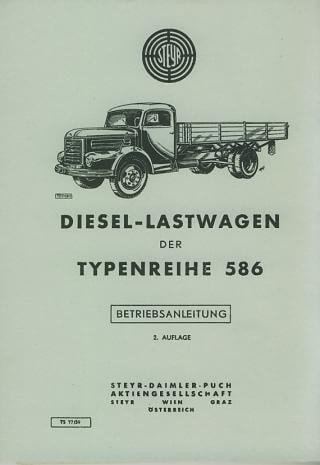 Steyr Typ 586, Betriebsanleitung