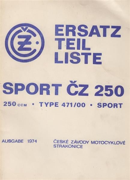 CZ Sport 250, Typ 471 Sport, Ersatzteilliste