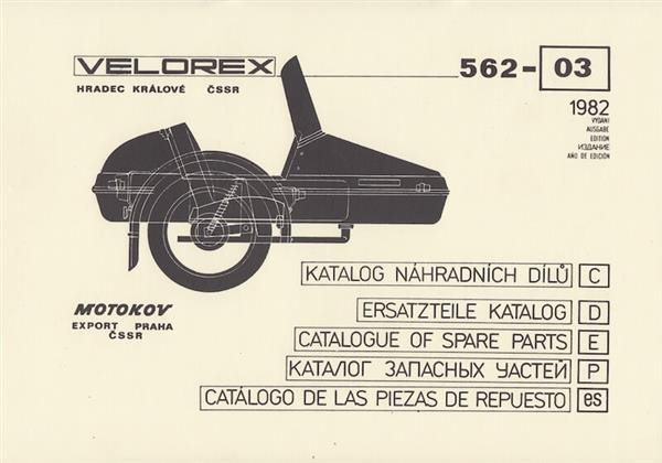 Velorex 562/03 Seitenwagen, Ersatzteile Katalog