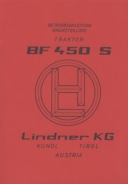 Lindner BF 450 S, 450 SN, 450 SA, Betriebsanleitung und Ersatzteilkatalog