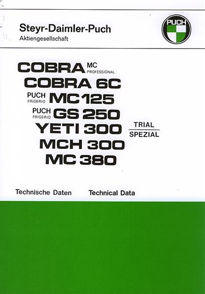 Puch MC 125, GS 250 (Frigerio), Yeti 300 Trial Spezial, MC 380 (Rotax)