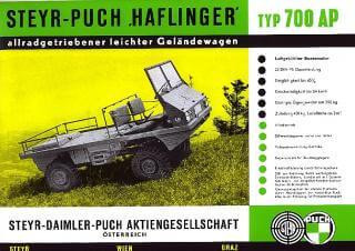 Puch Haflinger 700 AP, Prospekt-Reprint