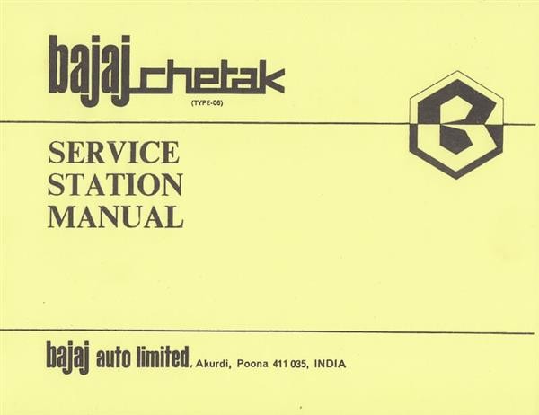Bajaj Chetak Type 06, (Vespa-Nachbau aus Indien) Service Station Manual
