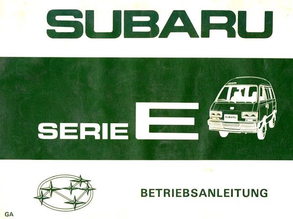 Subaru Serie E, Betriebsanleitung