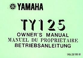 Yamaha TY 125, Betriebsanleitung