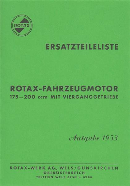 Rotax Fahrzeugmotor 175 und 200 ccm 4-Gang, Ersatzteilliste