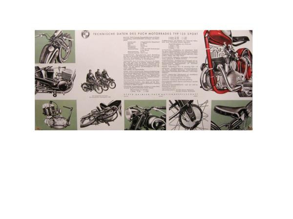 Puch 125 T, 125 Sport 2-Vergaser, Prospekt-Reprint