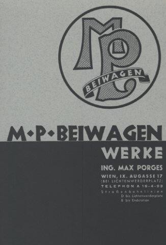 M. Porges - Beiwagen Prospektreprint