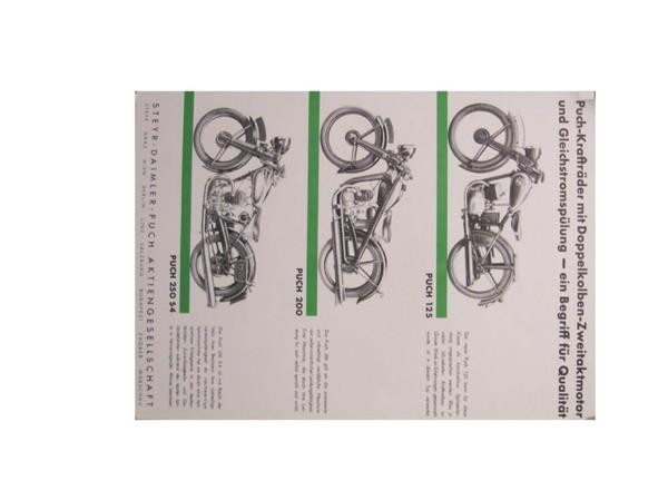 Puch 125, 200 und 250 S4 von 1940, Prospekt-Reprint