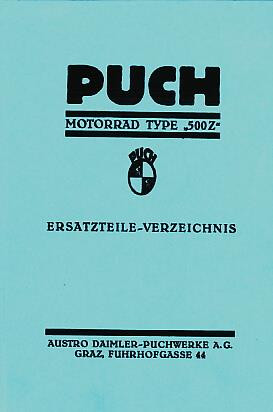 Puch Motorrad, Type 500 Z, Ersatzteilkatalog