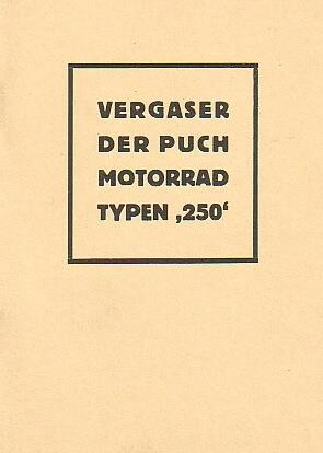 Vergaser der Puch Motorradtypen 250