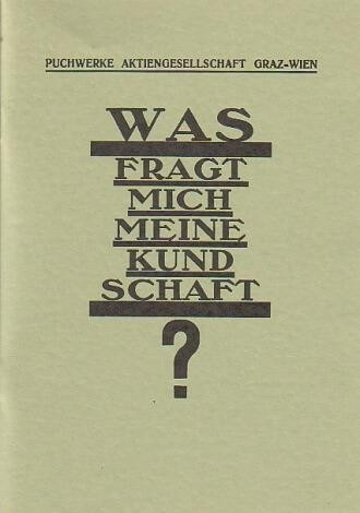 Puch "Was fragt mich meine Kundschaft?" Reprint von 1928