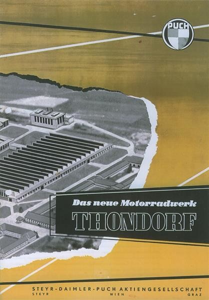 Puch "Das neue Motorradwerk Thondorf bei Graz" Prospekt-Reprint