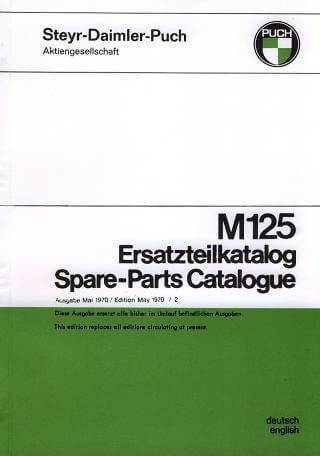 Puch M 125, (beinhaltet alle Modelle), Text in deutsch und englisch, Ersatzteilkatalog