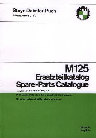 Puch M 125, (beinhaltet alle Modelle), Text in deutsch und englisch, Ersatzteilkatalog