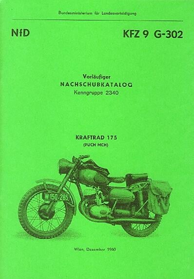 Puch 175 MCH (österreichisches Bundesheer), Ersatzteilkatalog