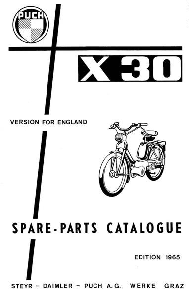 Puch X 30, Version for England, Spare-Parts Catalogue