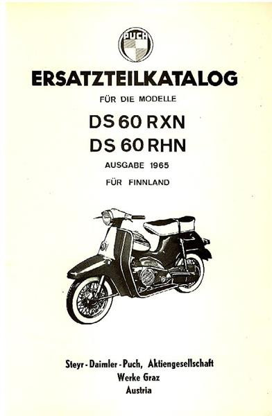 Puch DS 60 RXN, DS 60 RHN, Ersatzteilkatalog