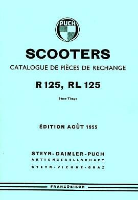 Puch Modele R 125, RL 125, Catalogue de Pieces de Rechange