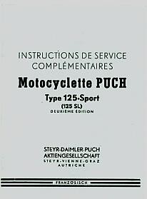 Puch 125-Sport (125 SL) Instructions de Service Complémentaires
