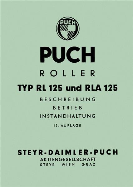 Puch 125 RL, 125 RLA Betriebsanleitung