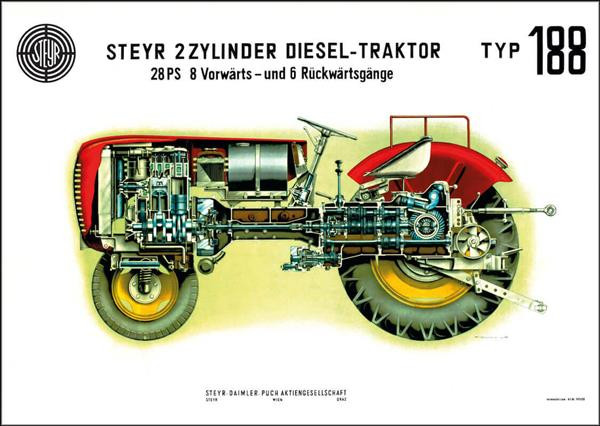 Steyr 188 Traktor Poster