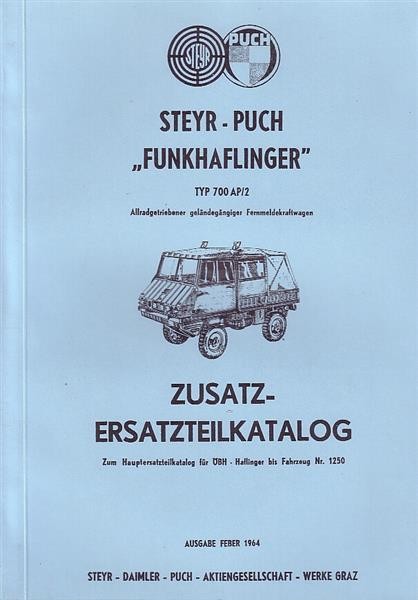 Puch Funk-Haflinger 700 AP/2, Zusatz-Ersatzteilkatalog