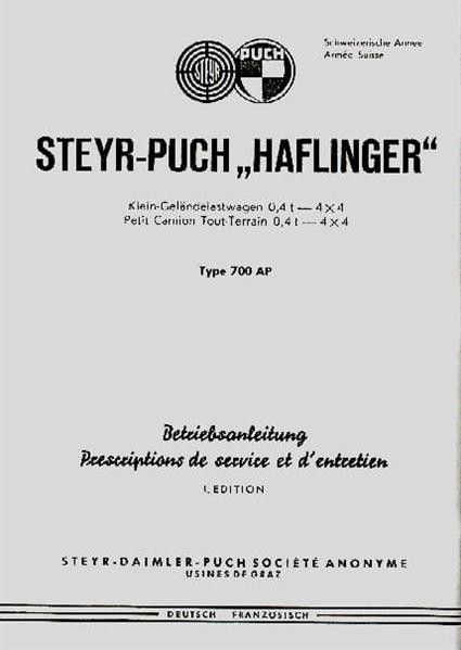 Puch Haflinger 700AP Betriebsanleitung