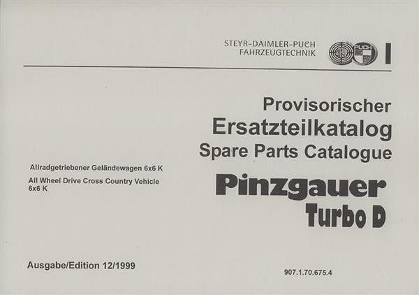 Puch Pinzgauer Turbodiesel, 6 x 6, Ersatzteilkatalog (Spare Parts Catalogue)