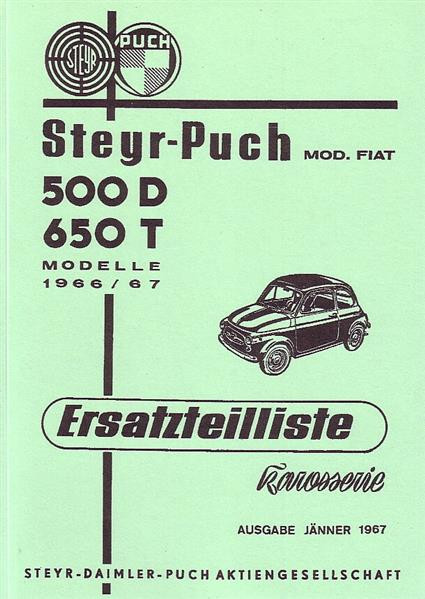 Puch 500 D/ 650 T Karosserie Ersatzteilkatalog