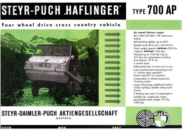 Puch Haflinger 700 AP, Prospekt