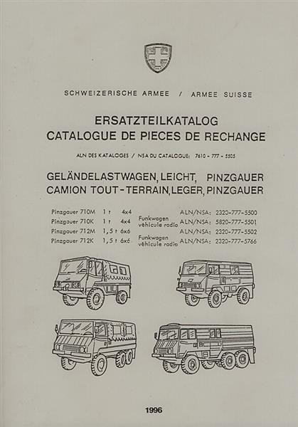 Puch Pinzgauer 710 M/K, 712 M/K, 4 x 4 und 6 x 6, Ersatzteilkatalog