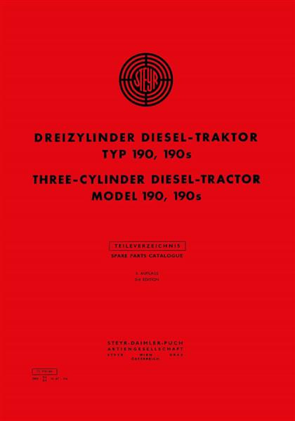 Steyr 190 und 190s Traktor Ersatzteilkatalog