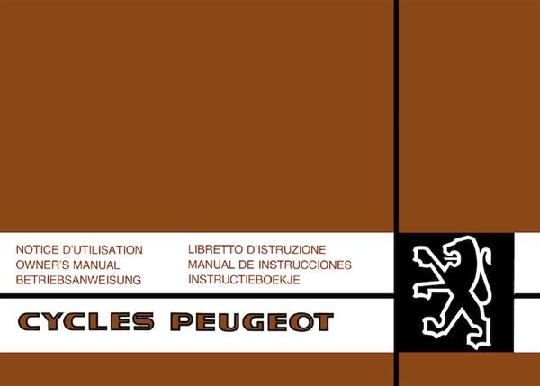 Peugeot Cycles 101, 102, 103 Betriebsanleitung
