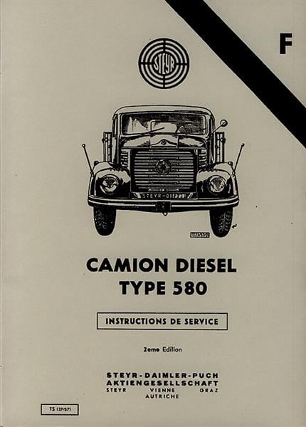 Steyr 580 /g,f, Camion Diesel, Betriebsanleitung