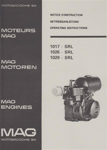 MAG 1017-SRL, 1026-SRL, 1029-SRL  Betriebsanleitung