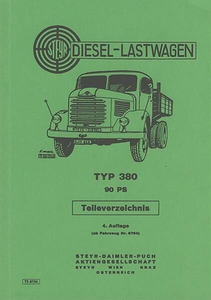 Steyr Typ 380, Ersatzteilkatalog