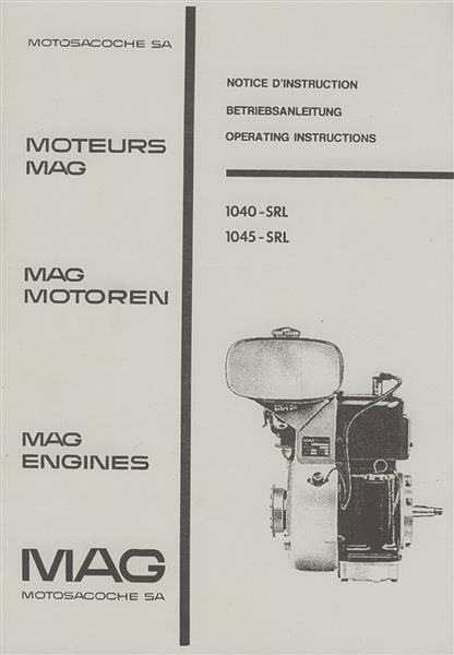 MAG 1040-SRL, 1045-SRL, Stationärmotor, Betriebsanleitung