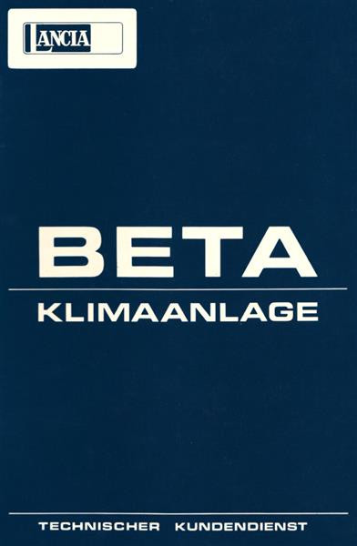 Lancia Beta Klimaanlage, Reparaturanleitung