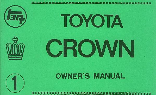 Toyota Crown, Betriebsanleitung