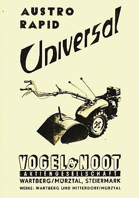 Vogel & Noot Austro Rapid Universal, Vogel & Noot, Betriebsanleitung
