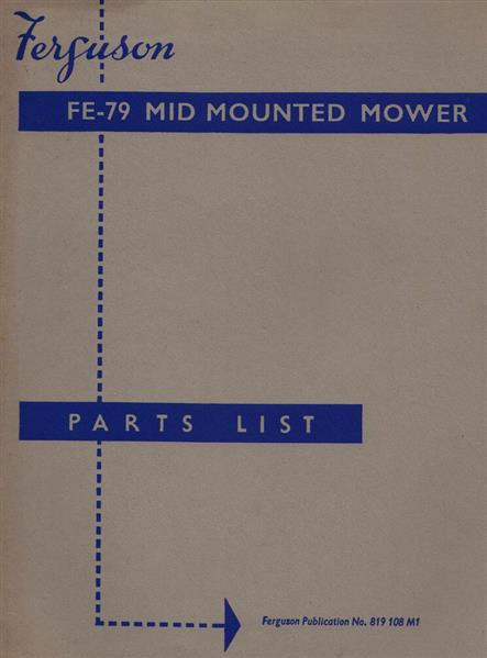 Massey-Ferguson FE-79MID Mounted Mower, Parts List