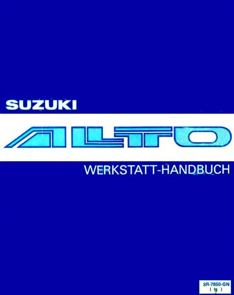 Suzuki Alto FX, G, V, Werkstatt-Handbuch