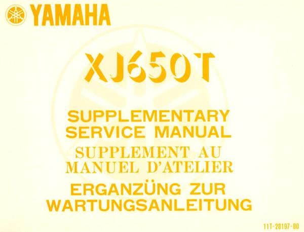 Yamaha XJ 650 T, Ergänzung zur Wartungsanleitung