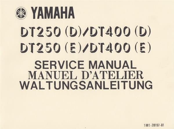 Yamaha DT 250/400 D/E, Wartungsanleitung
