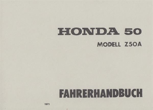Honda Z50A Fahrerhandbuch
