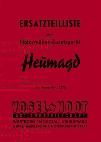 Vogel & Noot Heumagd (Motormäher-Zusatzgerät) Heuwender, Ersatzteilliste